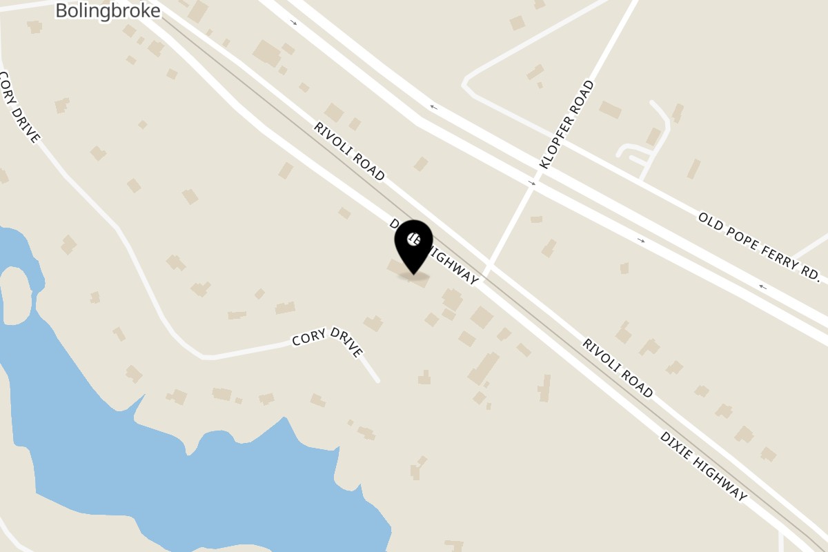 Map showing the location of Bolingbrew Coffee Co. on 6183 US-41 in Macon